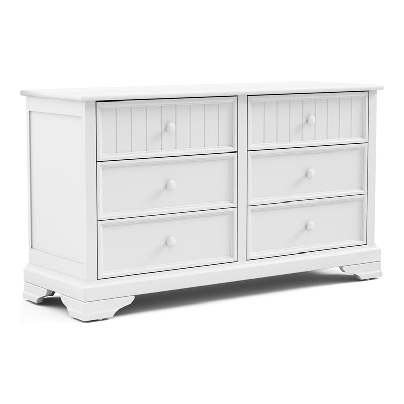 Furniture of America Agis Wood 2-Piece Bunk Bed and Dresser Set in White