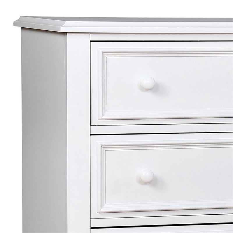 Furniture of America Agis Wood 2-Piece Bunk Bed and Chest Set in White