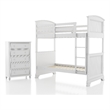 Furniture of America Agis Wood 2-Piece Bunk Bed and Chest Set in White