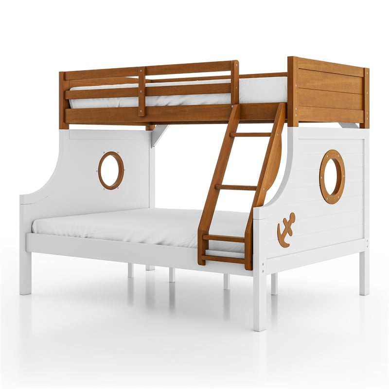 Furniture of America Dranden Wood 2-Piece Bunk Bed and Dresser Set in Brown