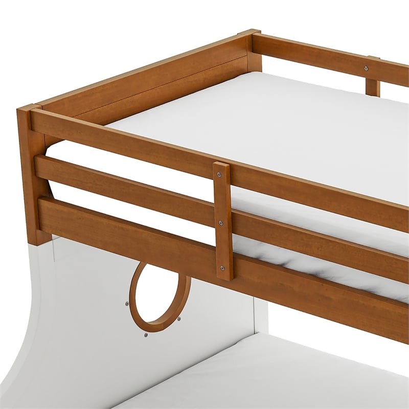 Furniture of America Dranden Wood 2-Piece Bunk Bed and Dresser Set in Brown