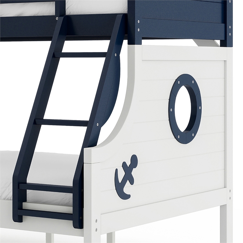 Furniture of America Dranden Wood 2-Piece Bunk Bed and Dresser Set in Blue