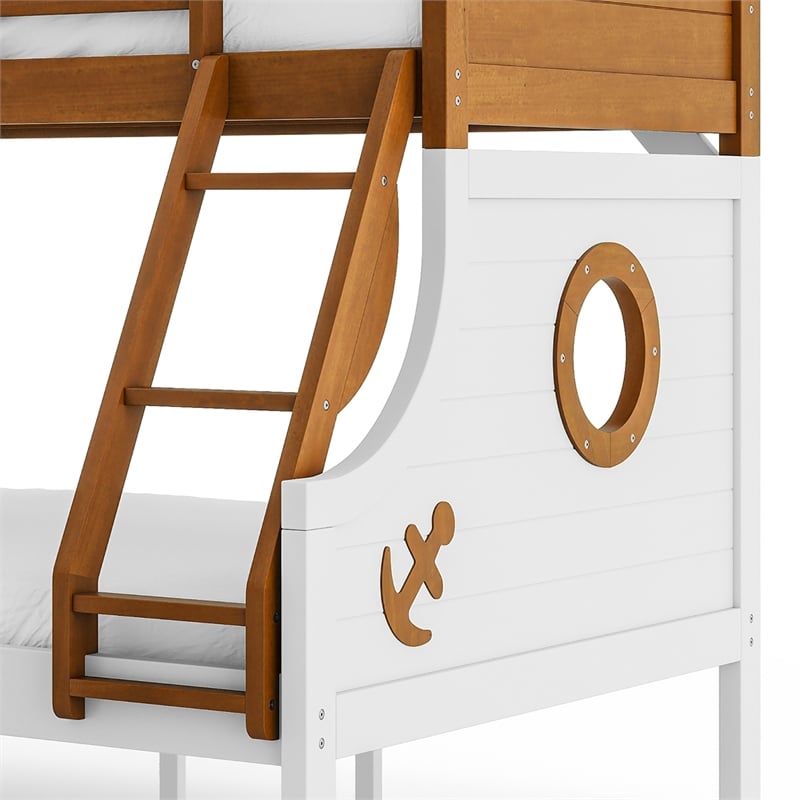 Furniture of America Dranden Wood 2-Piece Bunk Bed and Chest Set in Brown