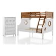Furniture of America Dranden Wood 2-Piece Bunk Bed and Chest Set in Brown