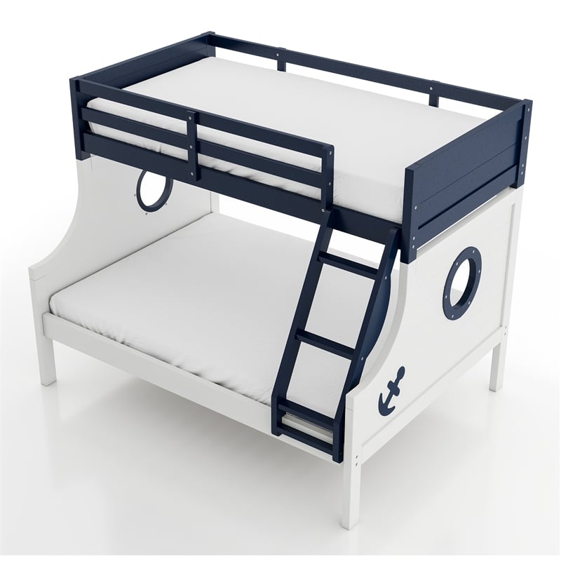 Furniture of America Dranden Wood 2-Piece Bunk Bed and Chest Set in Blue