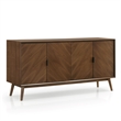 Furniture of America Velto Solid Wood 8-Cabinet Server in Walnut