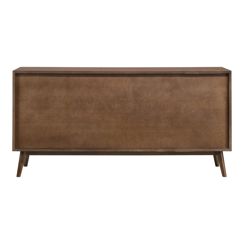 Furniture of America Velto Solid Wood 8-Cabinet Server in Walnut