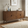 Furniture of America Velto Solid Wood 8-Cabinet Server in Walnut
