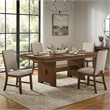Furniture of America Velto Solid Wood 5-Piece Dining Table Set in Walnut