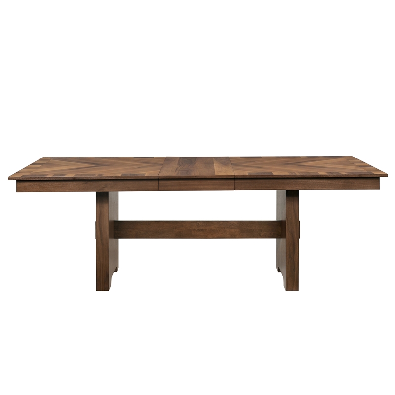 Furniture of America Velto Solid Wood 5-Piece Dining Table Set in Walnut