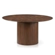 Furniture of America Lefevia Solid Wood Pedestal Round Dining Table in Walnut