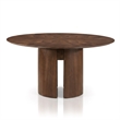 Furniture of America Lefevia Solid Wood 5-Piece Round Dining Table Set in Walnut