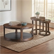 Furniture of America Wodela Solid Wood 2-Piece Coffee Table Set in Espresso