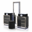 Furniture of America Elvor Solid Wood LED 2-Piece Vanity Set with Stool in Gray