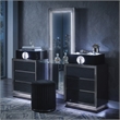 Furniture of America Elvor Solid Wood LED 2-Piece Vanity Set with Stool in Gray