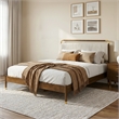 Furniture of America Korva Solid Wood Channel Tufting Full Bed in Walnut