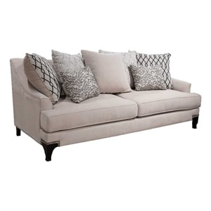 Furniture of America Charlette Nailhead Fabric Sofa in Brown