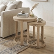 Furniture of America Wodela Solid Wood Nesting End Table in Natural