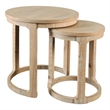 Furniture of America Wodela Solid Wood Nesting End Table in Natural