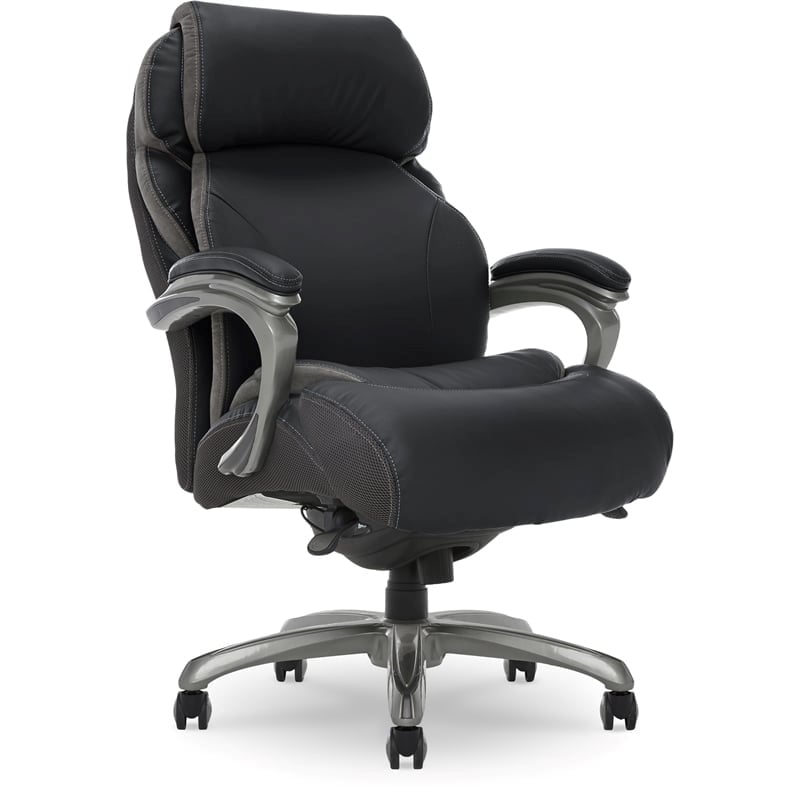 Trent Home Faux Leather Executive Office Chair with Smart Layers in Black