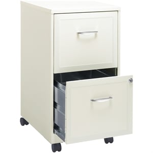 Trent Home 2-Drawer Contemporary Metal Mobile Vertical File Cabinet in White