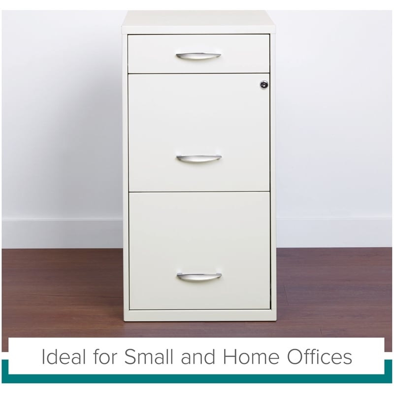 Trent Home Metal White File Cabinet Rectangular Locking 27.32