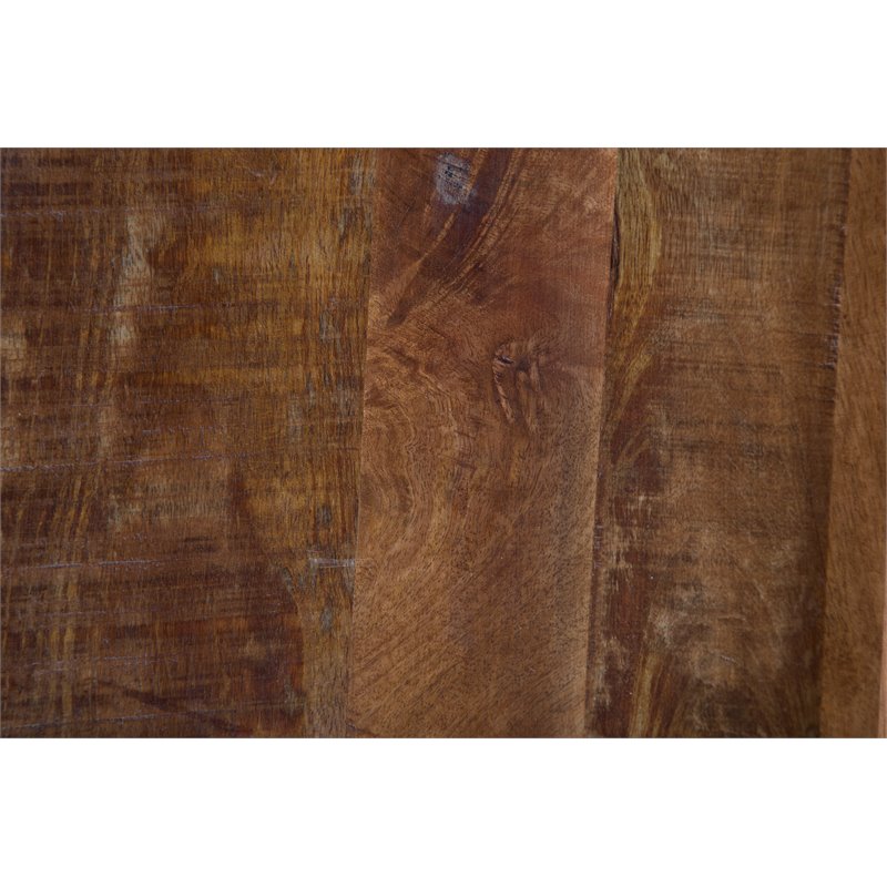 Trent Home Solid Mango Wood and Iron Nesting Tables in Mahogany/Black