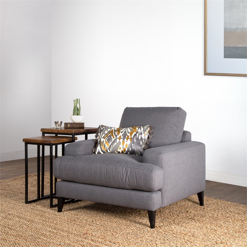 Trent Home Solid Mango Wood and Iron Nesting Tables in Mahogany/Black