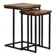 Trent Home Solid Mango Wood and Iron Nesting Tables in Mahogany/Black