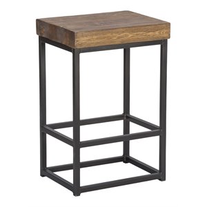 Trent Home 24&quot Pine and Iron Counter stool in Mahogany/Bronze-black