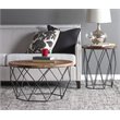 Trent Home Round Wood and Iron Coffee Table in Chestnut Brown/Black