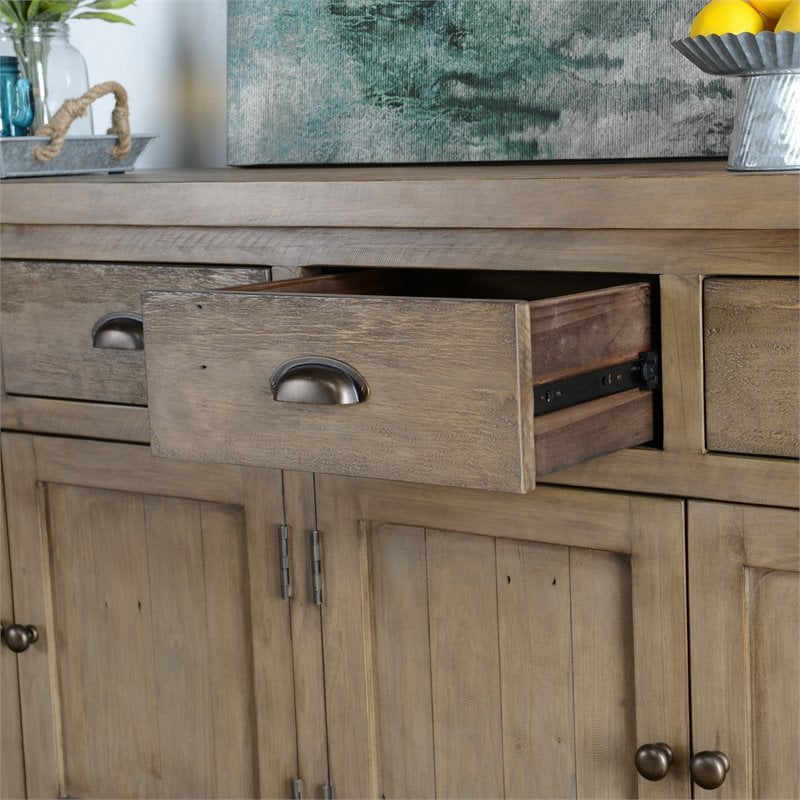 Trent Home 4-drawer Reclaimed Pine Sideboard in Weathered Brown