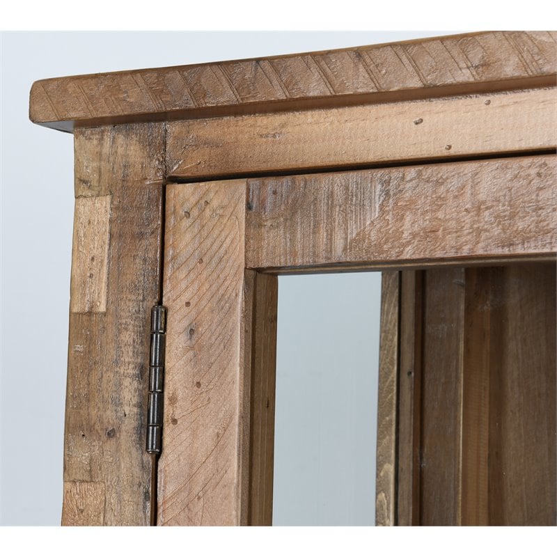 Trent Home Transitional Reclaimed Pine Display Cabinet in Natural