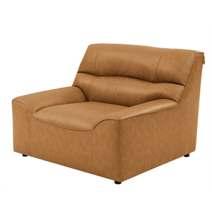 trent home premium top-grain leather armless chair in ginger