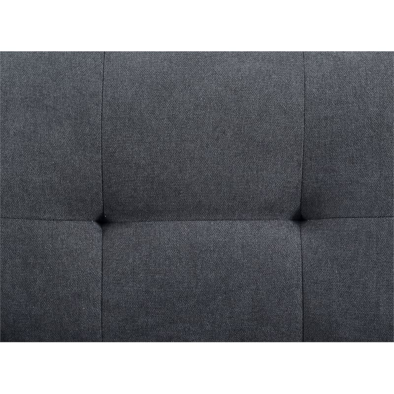 Trent Home Tufted Polyester Fabric Chaise Lounge in Gray