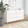 Trent Home Engineered Wood Contemporary 6 Drawer Dresser in White