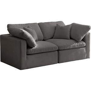 Trent HomeContemporary Gray Velvet Cloud Modular Sofa