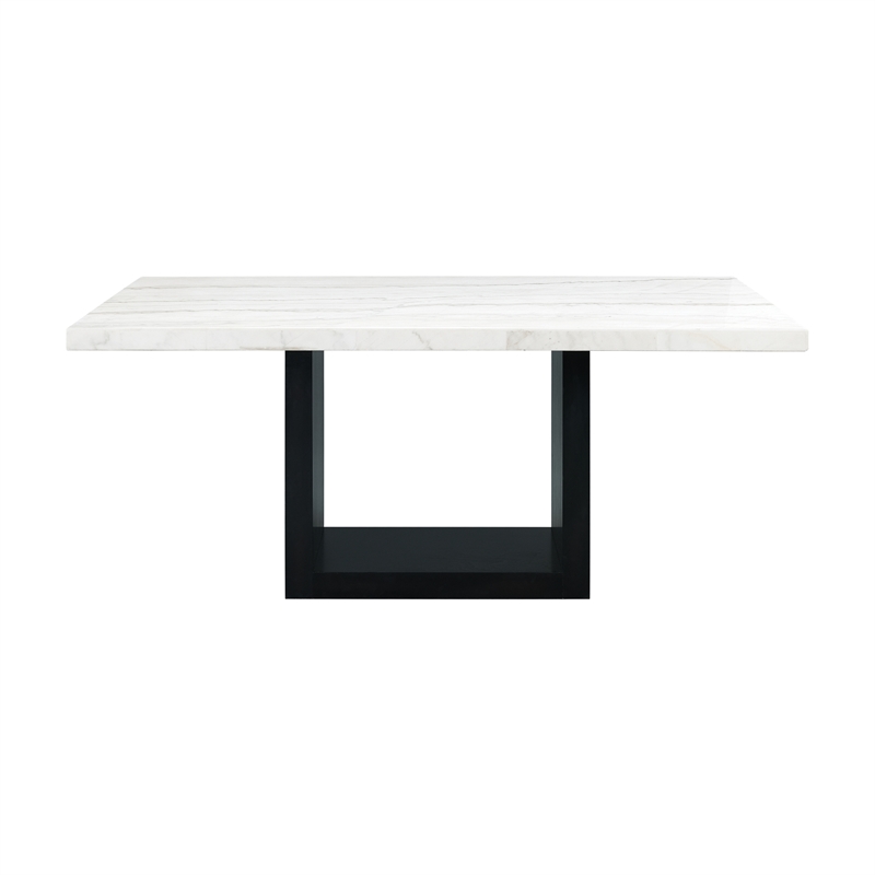 Trent Home Transitional White Marble Standard Height Dining Table