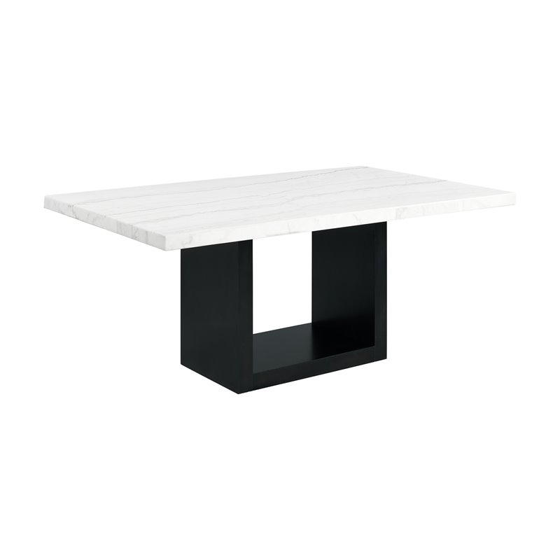 Trent Home Transitional White Marble Standard Height Dining Table