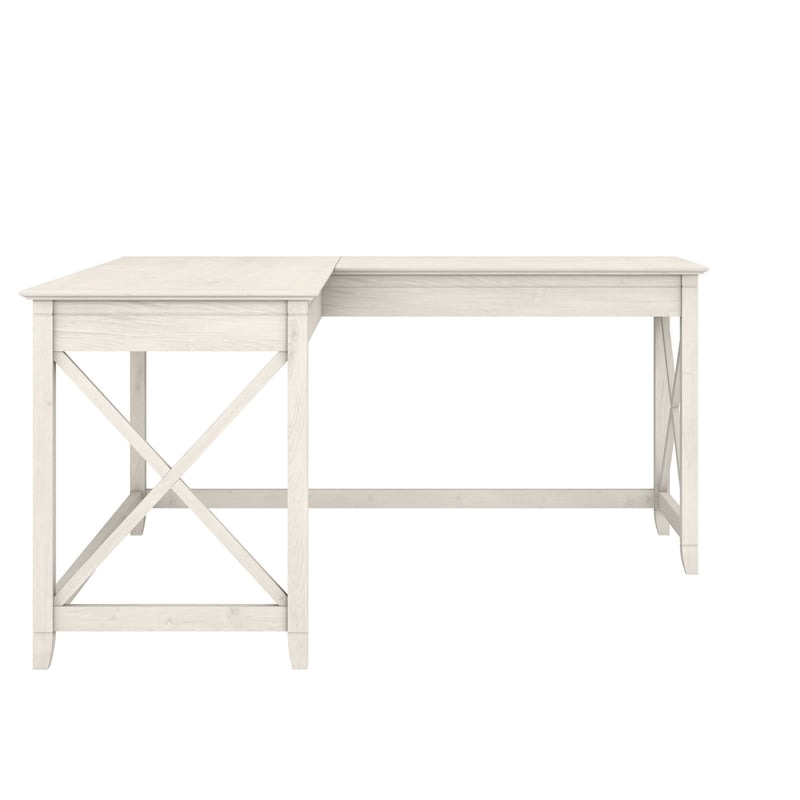 Trent Home L Shaped Contemporary Engineered Wood Desk in White