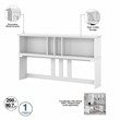 Trent Home 60W L Shaped Desk with Hutch in White and Shiplap Gray