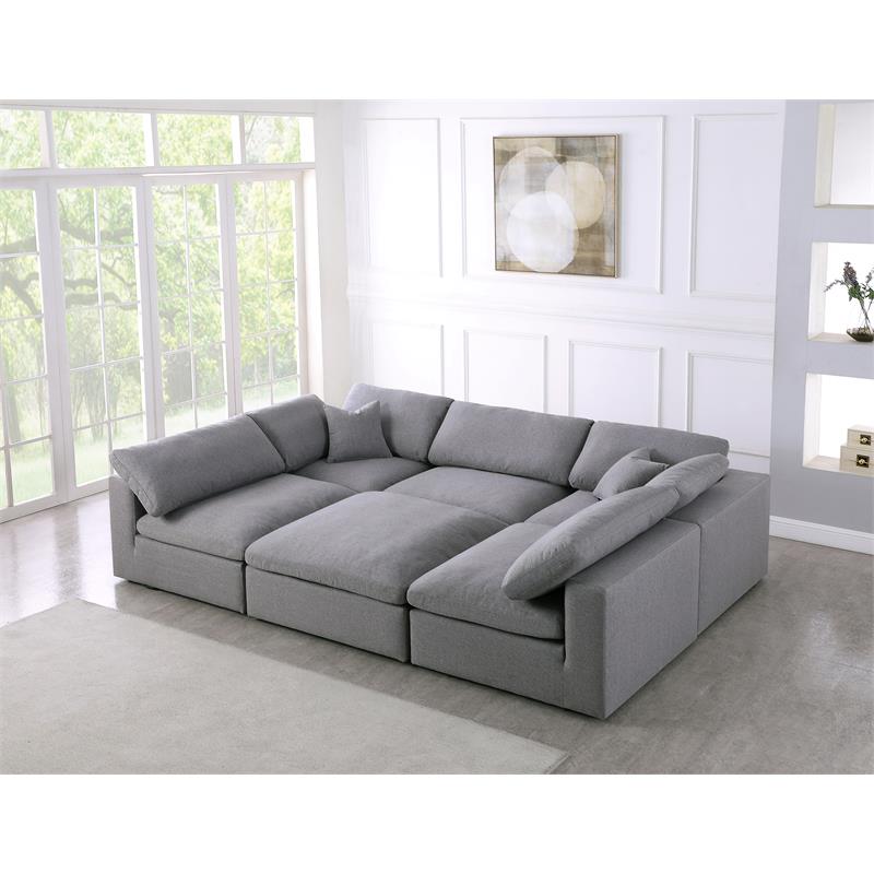 Trent Home Contemporary Gray Durable Linen Fabric Cloud Modular Sectional