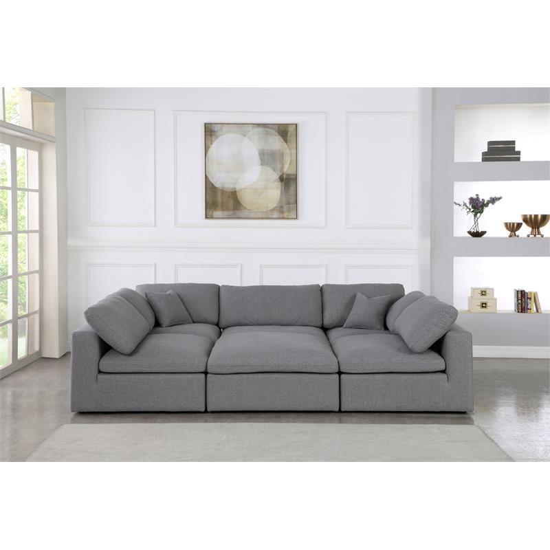 Trent Home Contemporary Gray Durable Linen Fabric Cloud Modular Sectional