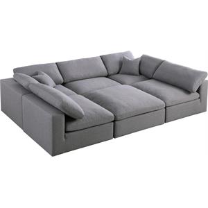 Trent Home Contemporary Gray Durable Linen Fabric Cloud Modular Sectional