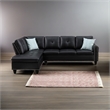 Trent Home Transitional Faux Leather Sectional Sofa with Ottoman in Black