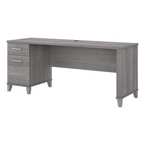 Trent Home 72&quot Transitional Engineered Wood Office Desk with Drawers in Gray