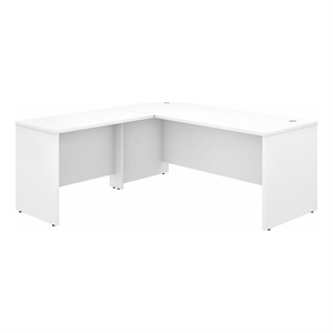 Trent Home Contemporary L Shaped Engineered Wood Desk with 42&quot Return in White