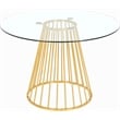 Trent Home Contemporary Glass Dining Table in Chrome