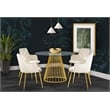 Trent Home Contemporary Glass Dining Table in Chrome