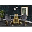 Trent Home Contemporary Glass Dining Table in Chrome